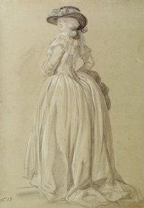Mujer joven de pie de Francois Louis Joseph Watteau